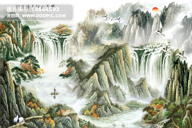 高山流水图片专题模板-高山流水图片图片素材下载-我图网