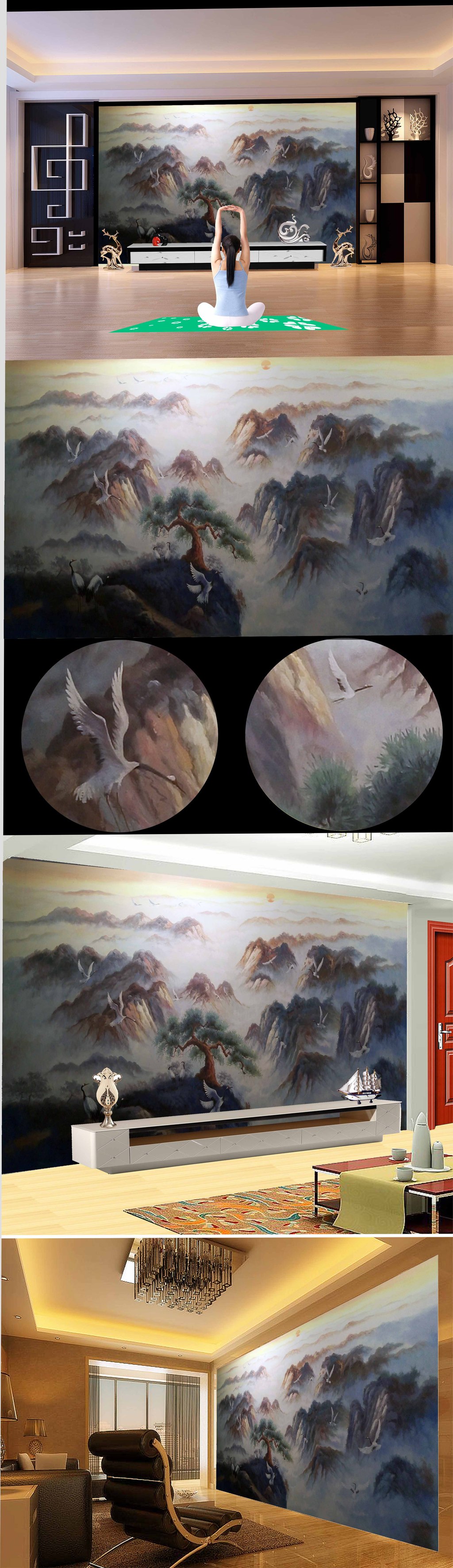 松鹤云雾专题模板-松鹤云雾图片素材下载-我图网