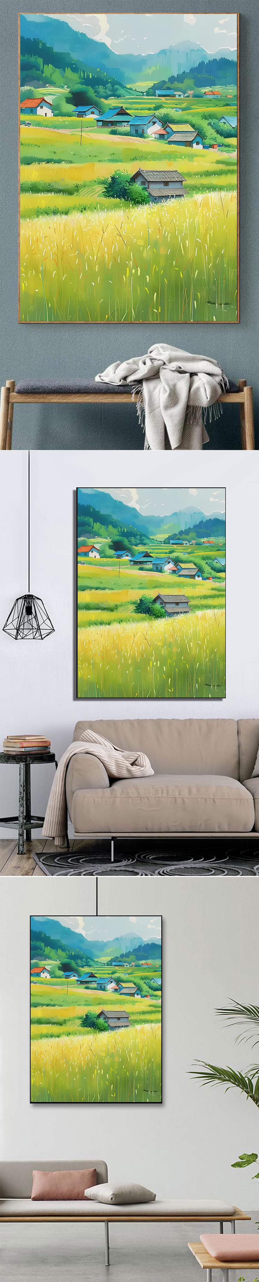 田野画油画图片大全-田野画油画背景图片-我图网