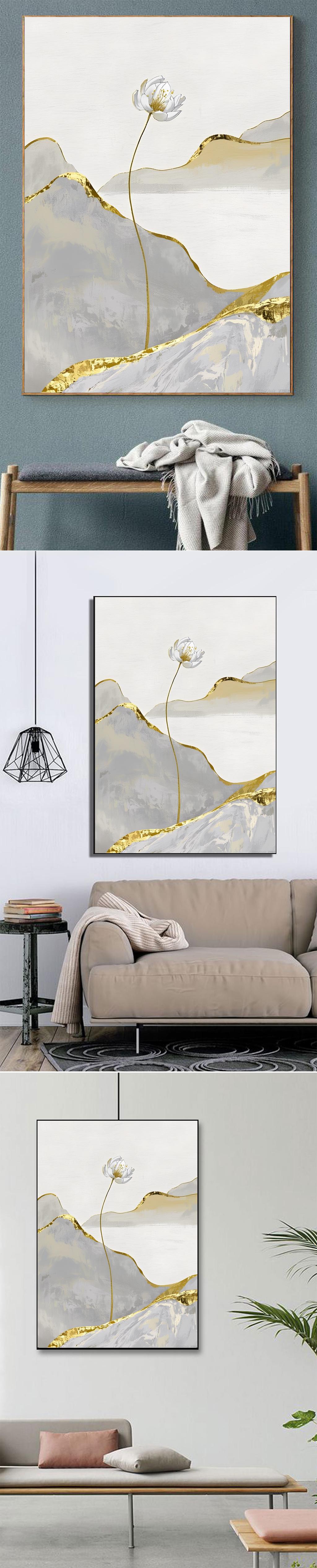 山水金箔画图片大全-山水金箔画背景图片-我图网