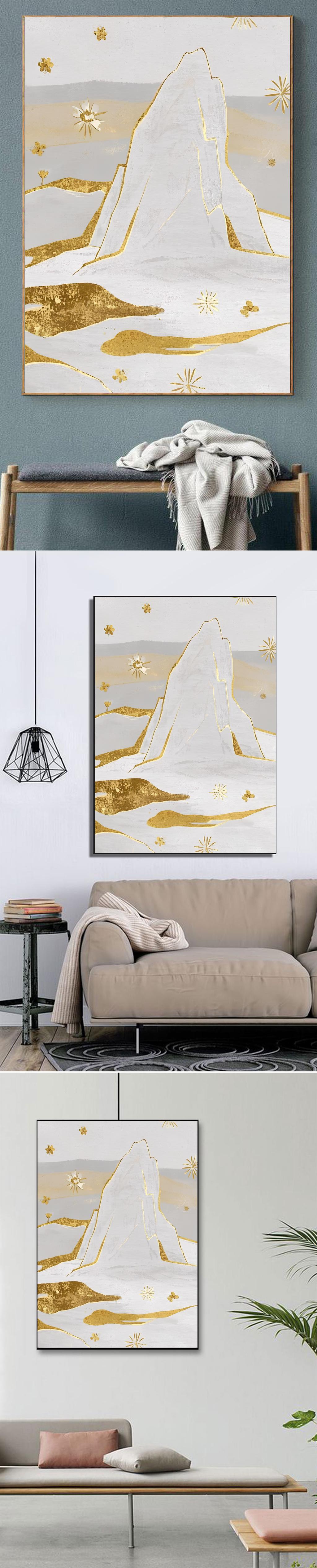 山水金箔画图片大全-山水金箔画背景图片-我图网