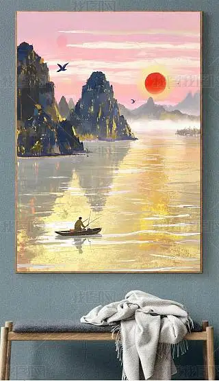 山水金箔画图片大全-山水金箔画背景图片-我图网 山水金箔画图片大全-山水金箔画背景图片-我图网