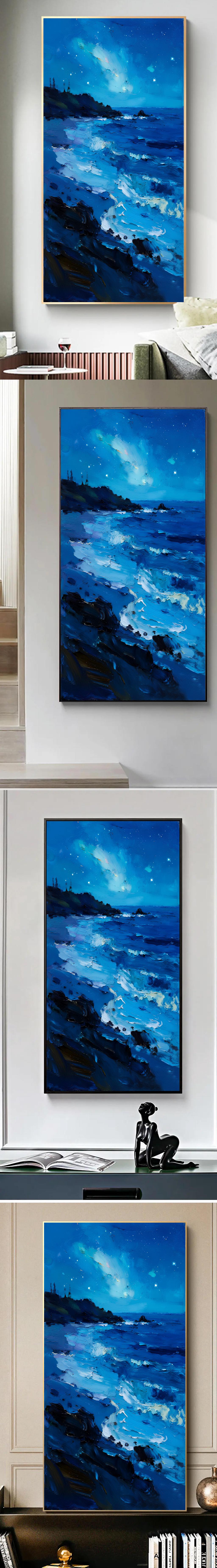 蓝黑油画图片大全-蓝黑油画背景图片-我图网