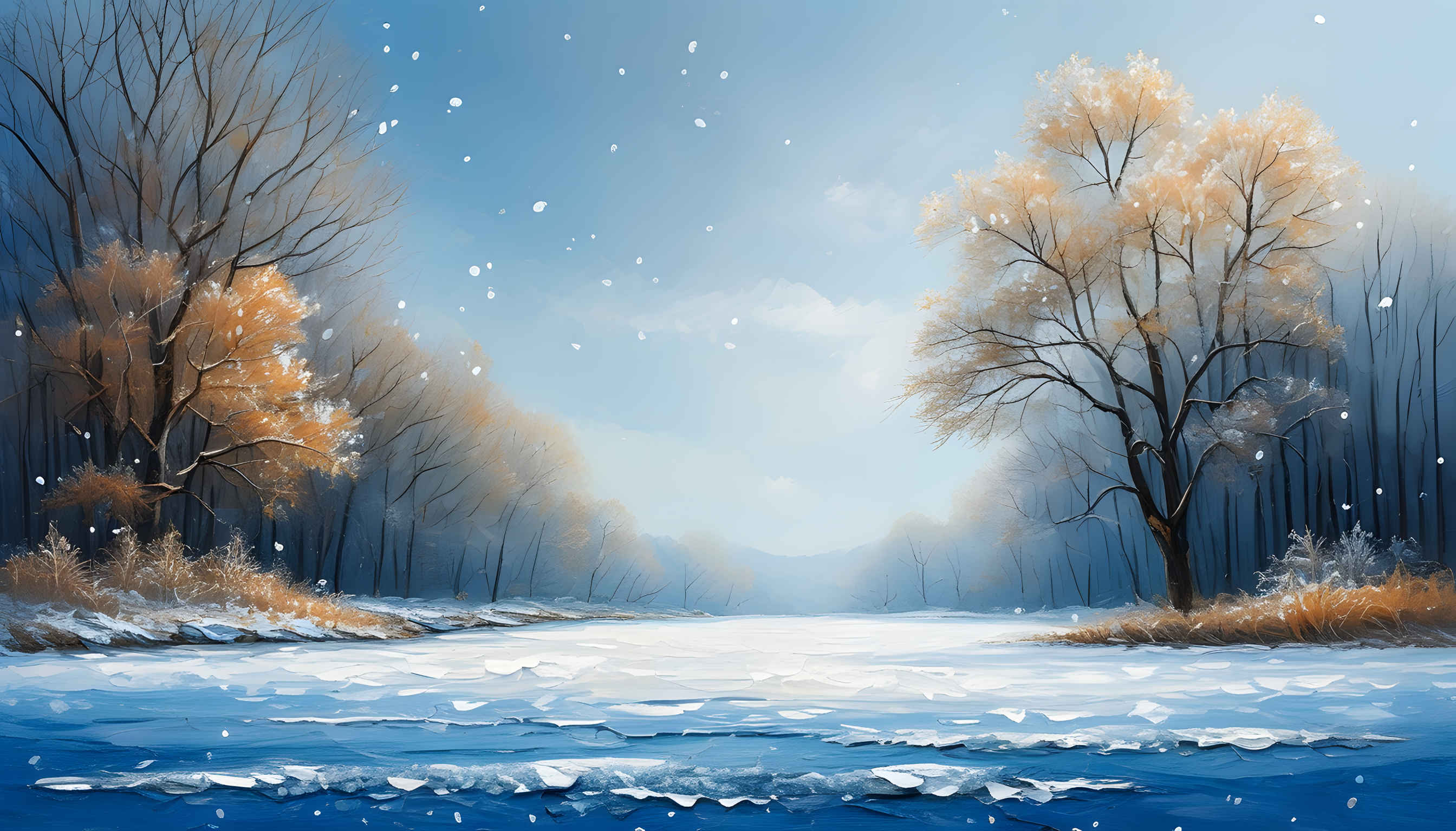 雪油画图片大全-雪油画背景图片-我图网