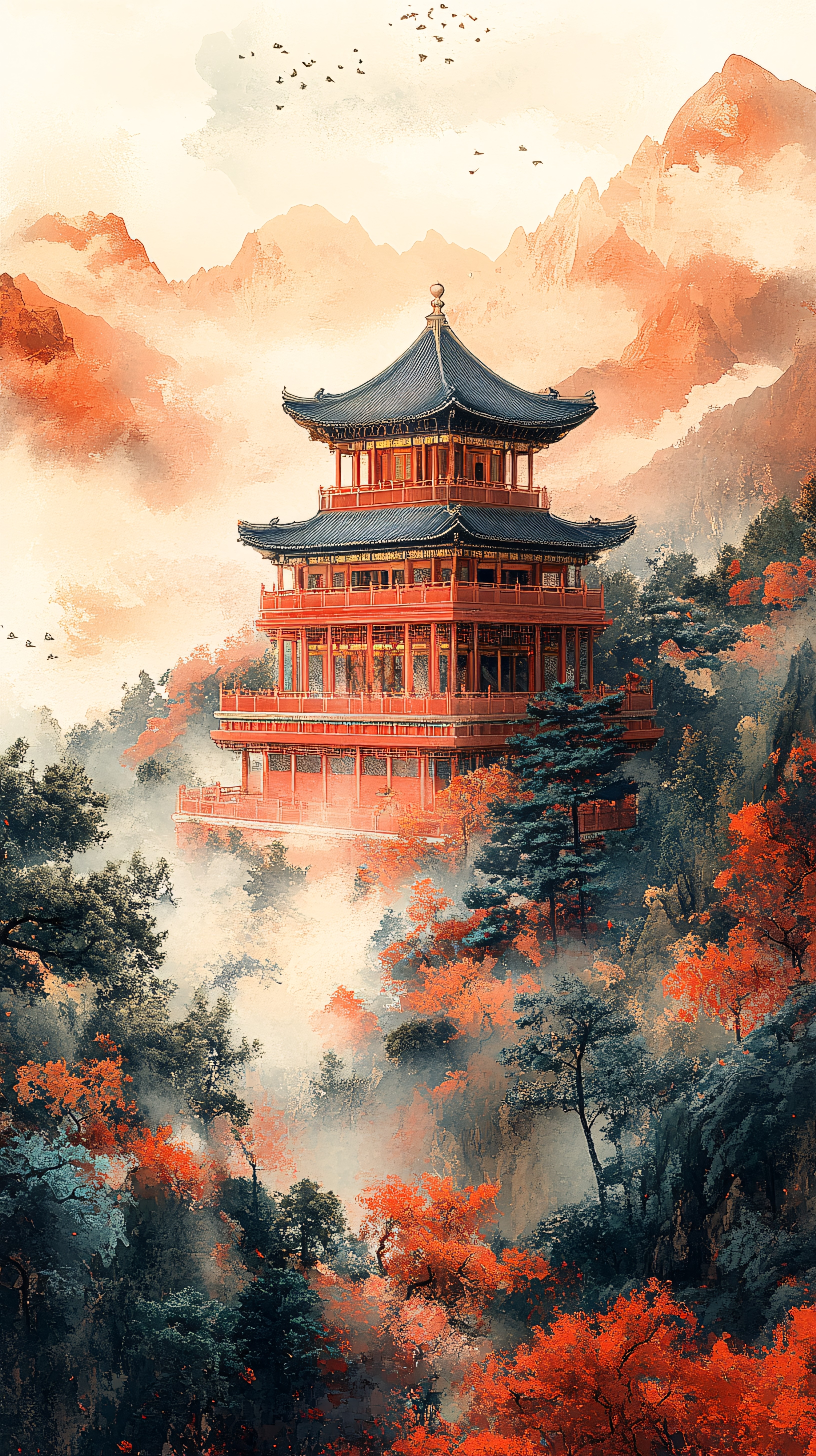 山水宫殿图图片大全-山水宫殿图背景图片-我图网