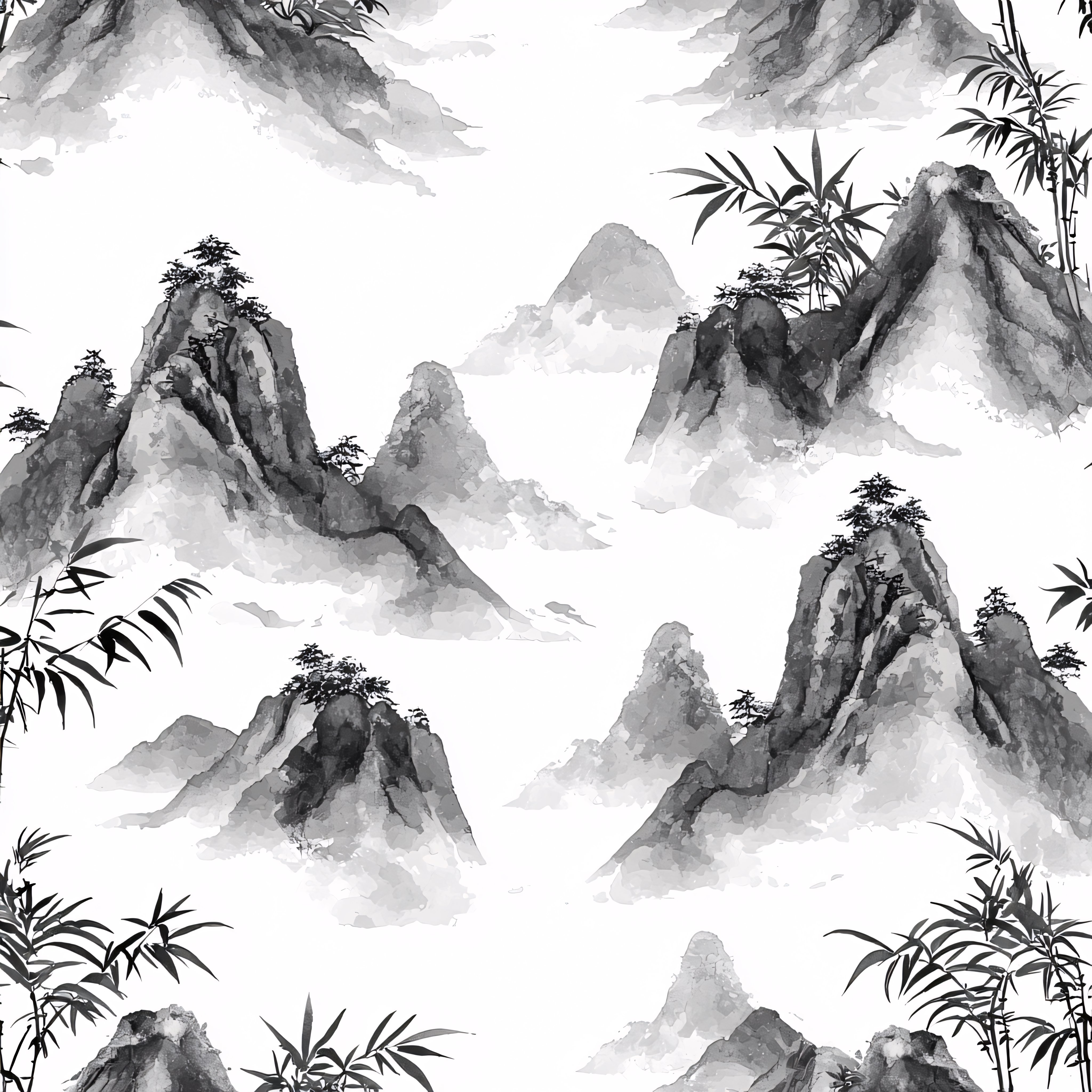 水墨山水竹子专题模板-水墨山水竹子图片素材下载-我图网