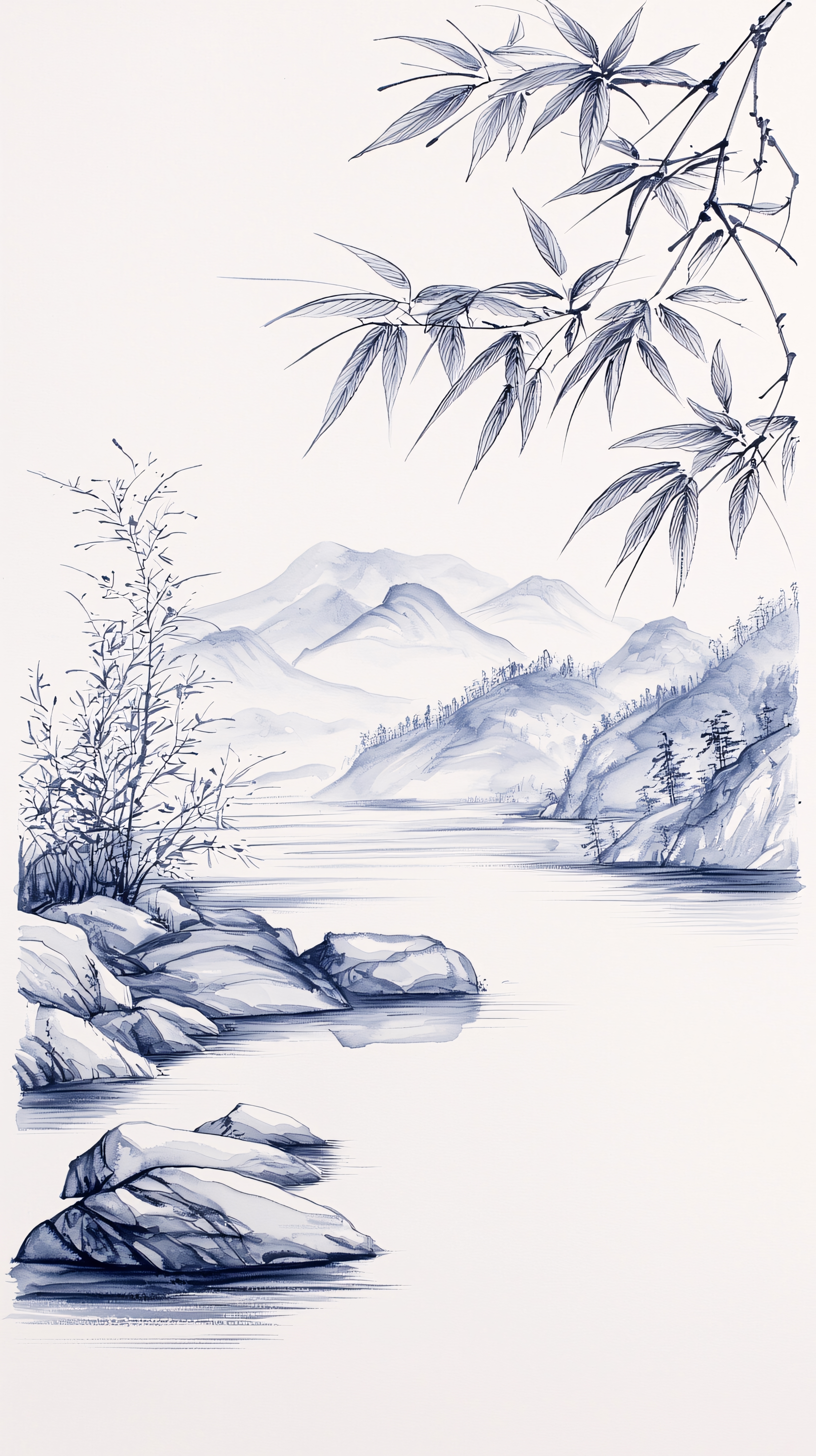 水墨山水竹子专题模板-水墨山水竹子图片素材下载-我图网