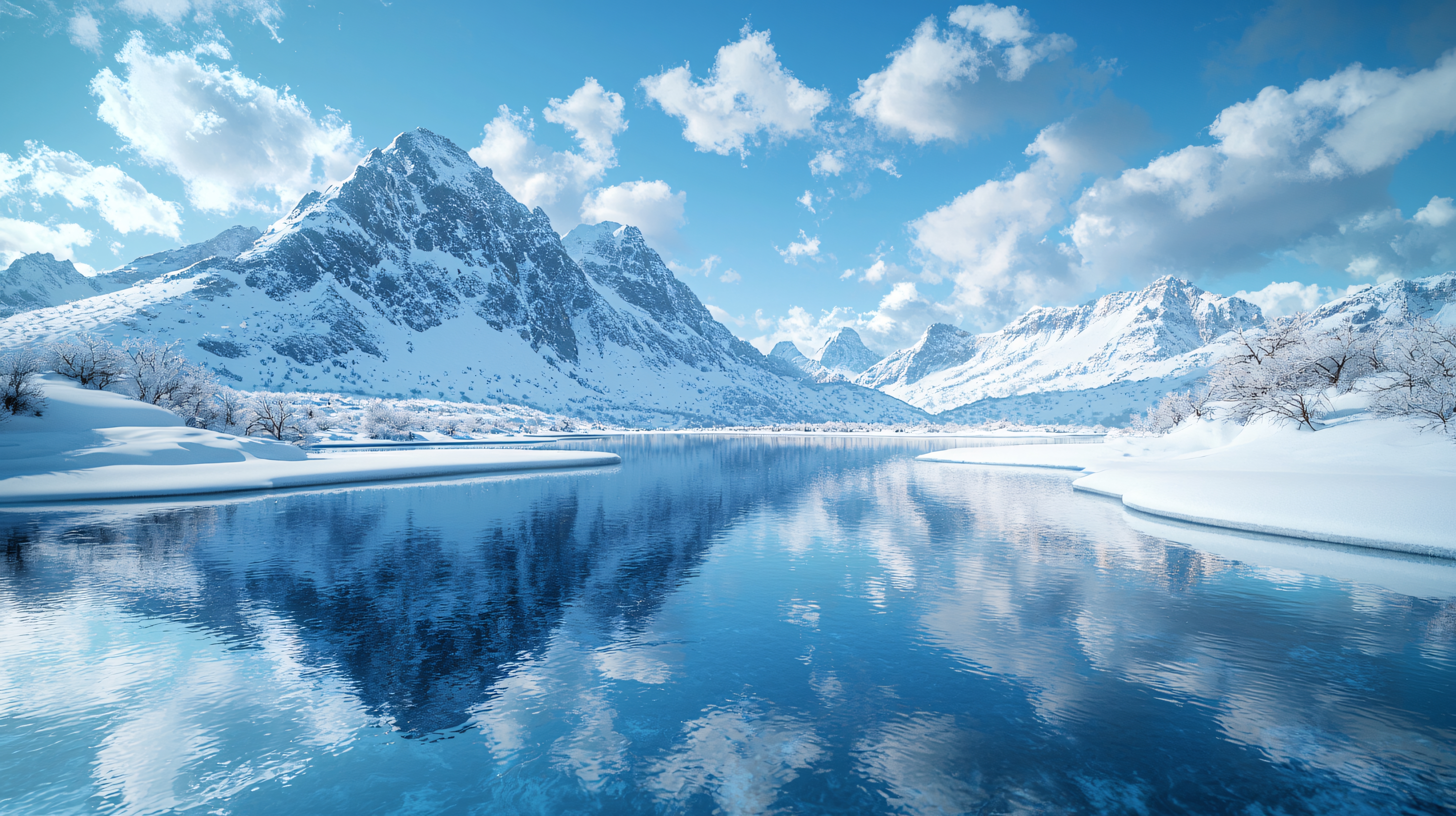 雪山水湖图片大全-雪山水湖背景图片-我图网