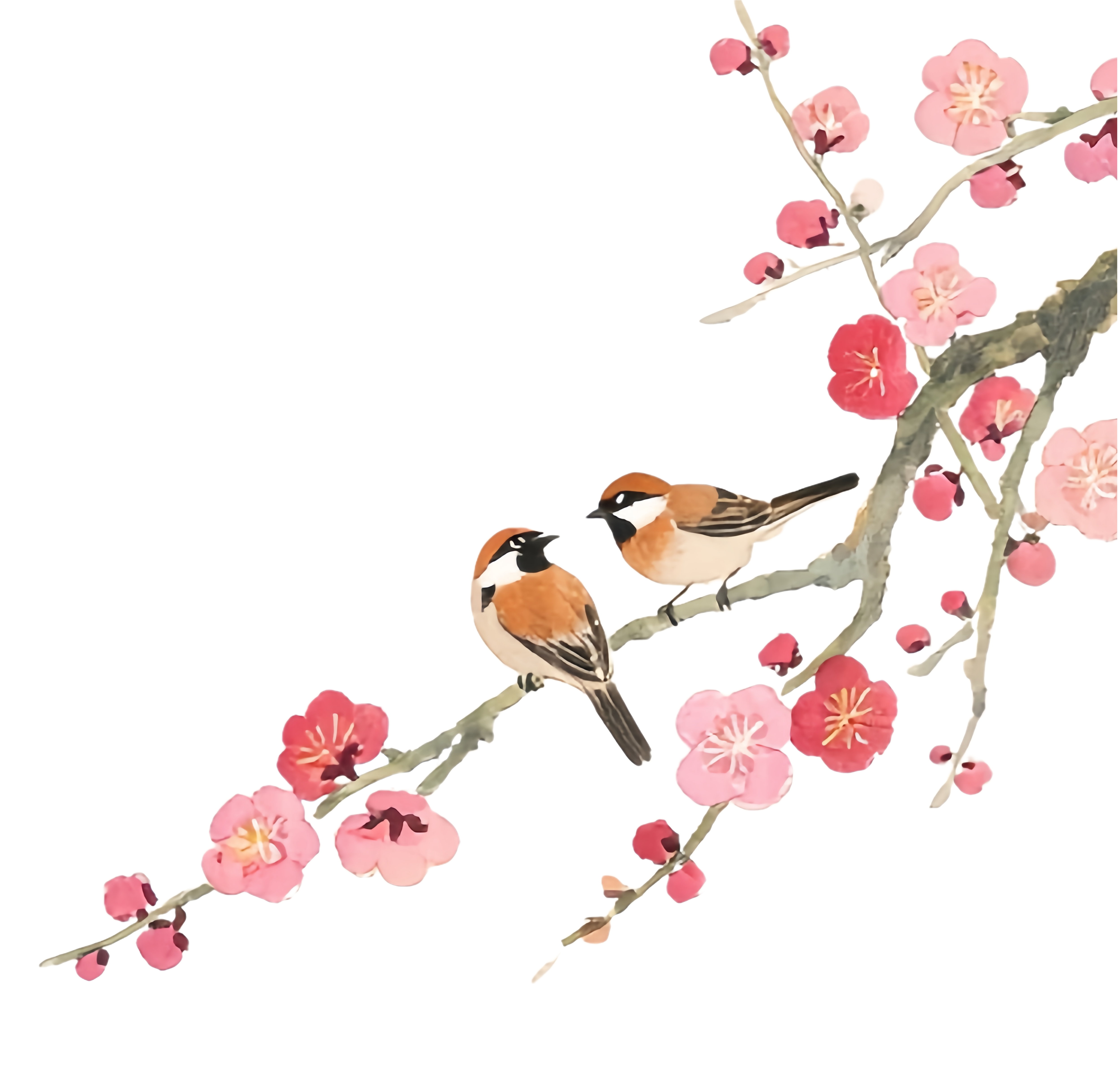 鸟梅花图片大全-鸟梅花背景图片-我图网