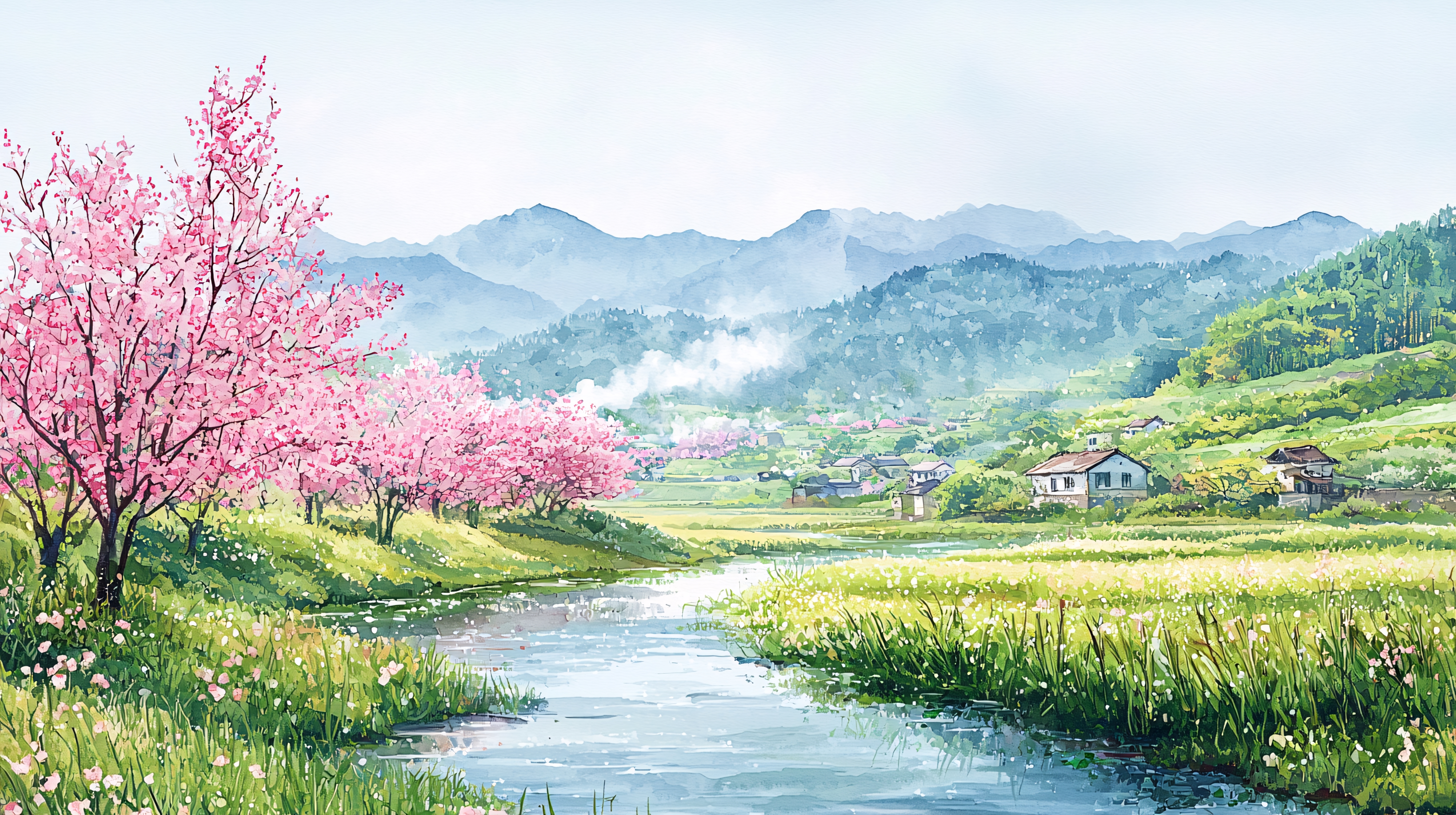 山水樱花专题模板-山水樱花图片素材下载-我图网