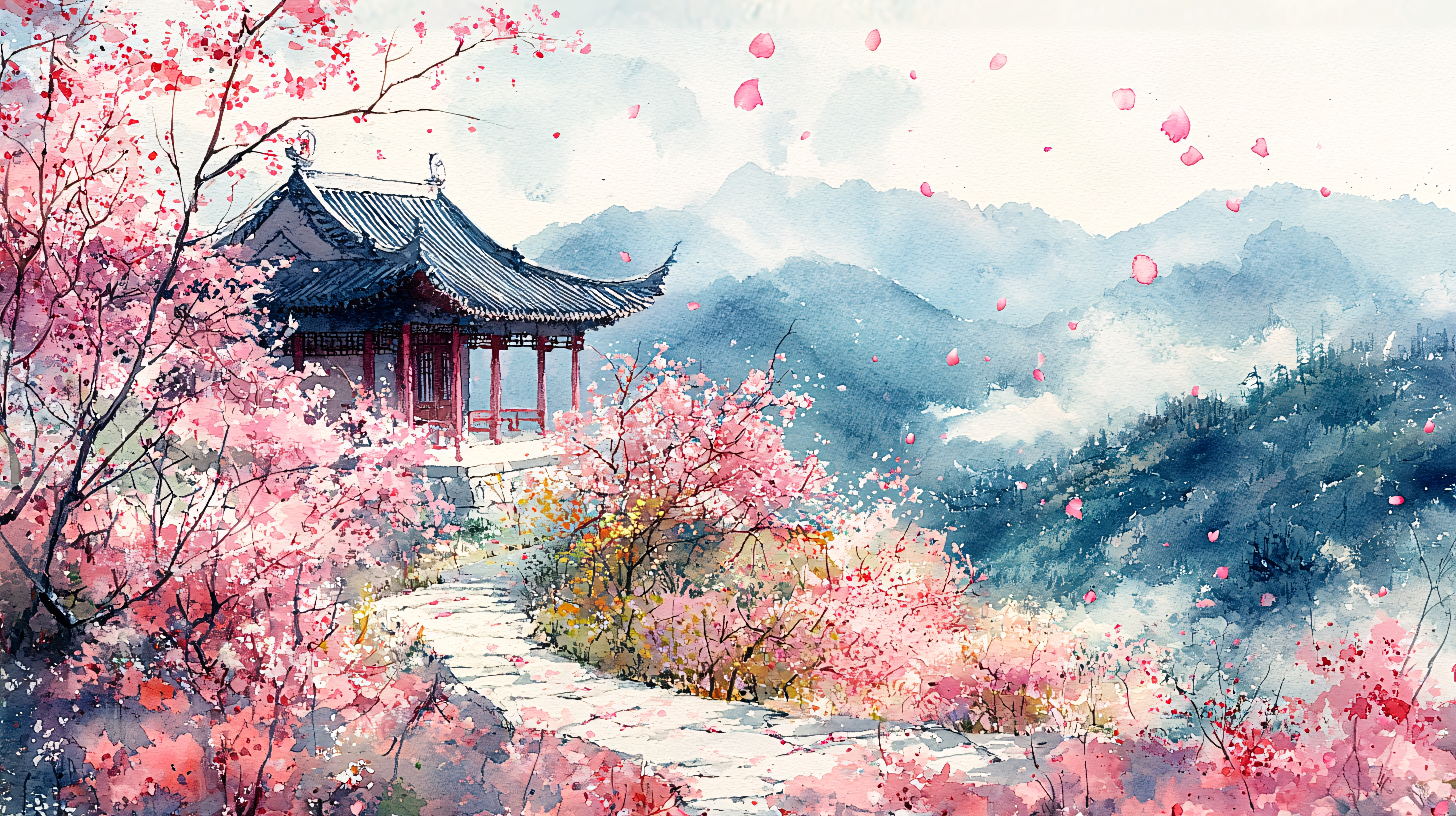 山水樱花专题模板-山水樱花图片素材下载-我图网