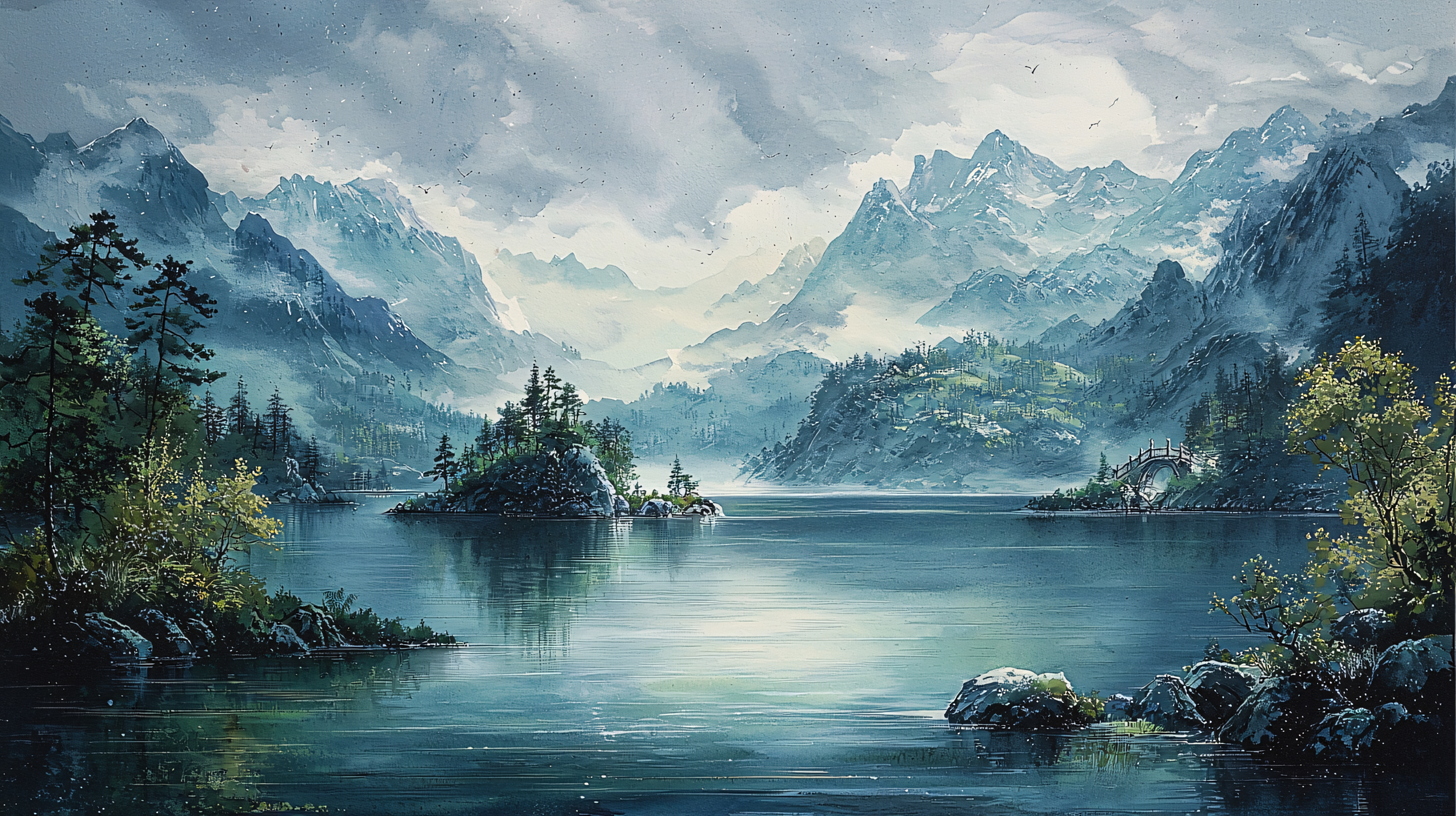 雪山风景画专题模板-雪山风景画图片素材下载-我图网