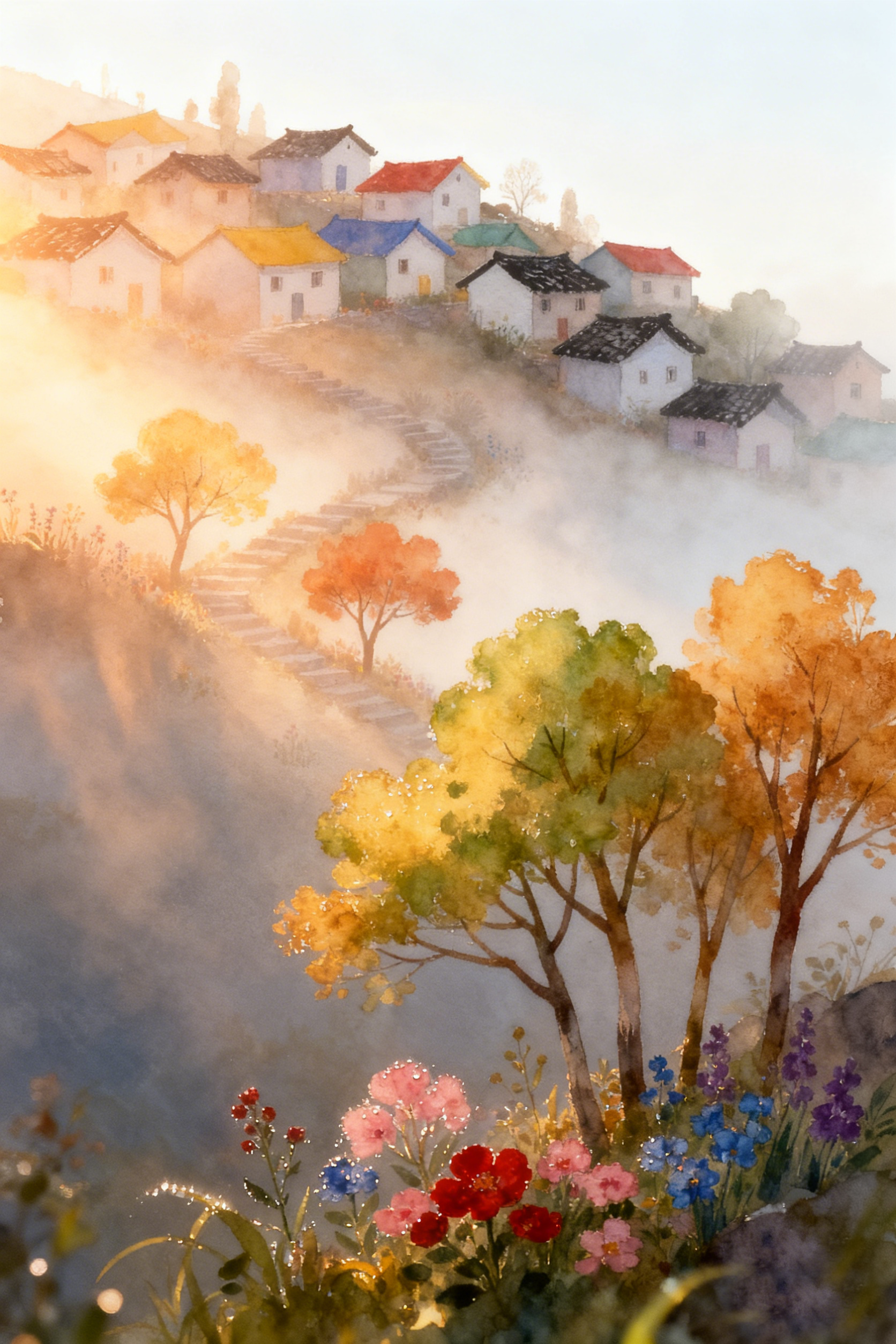 乡村田园画图片大全-乡村田园画背景图片-我图网