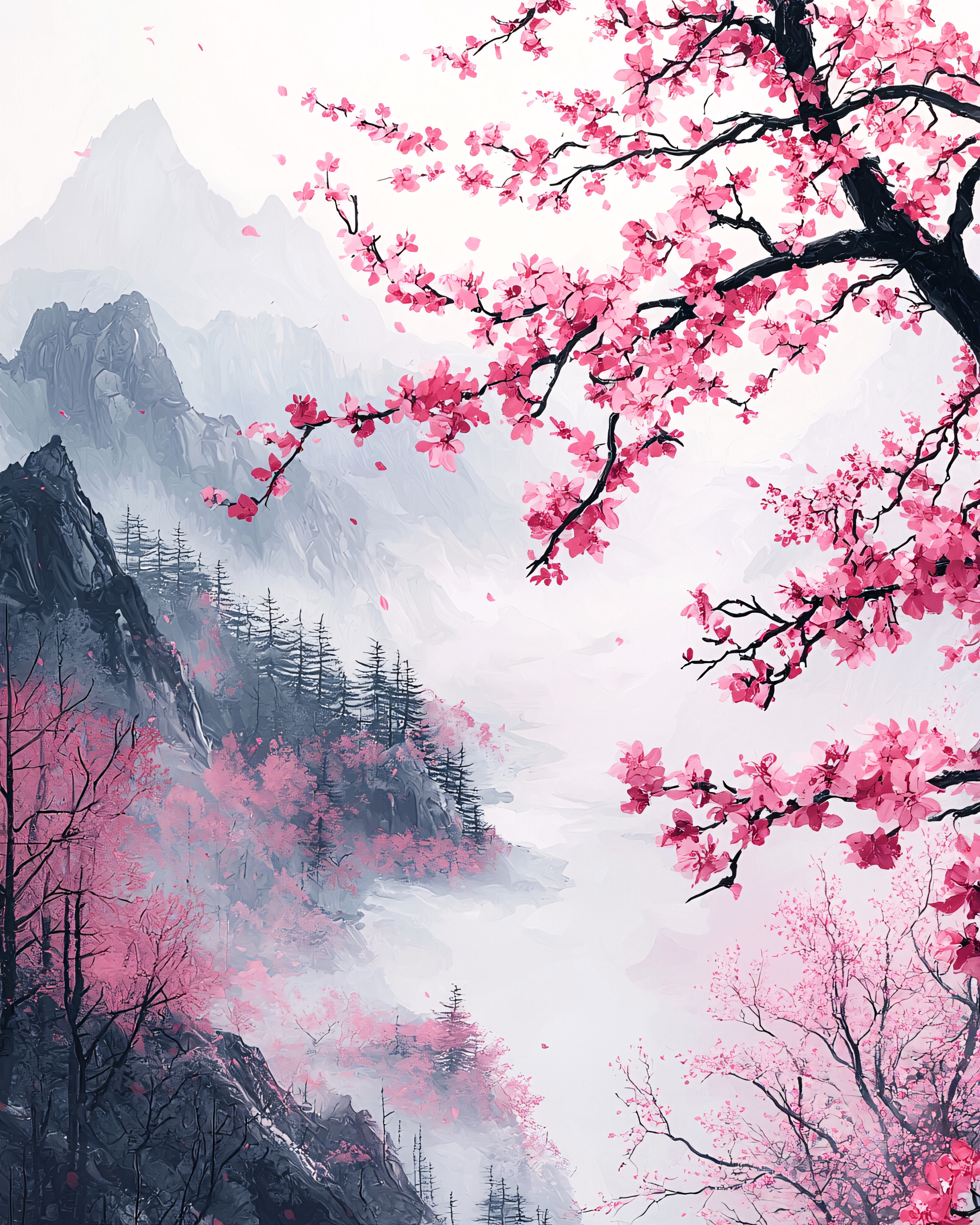 樱花山水专题模板-樱花山水图片素材下载-我图网