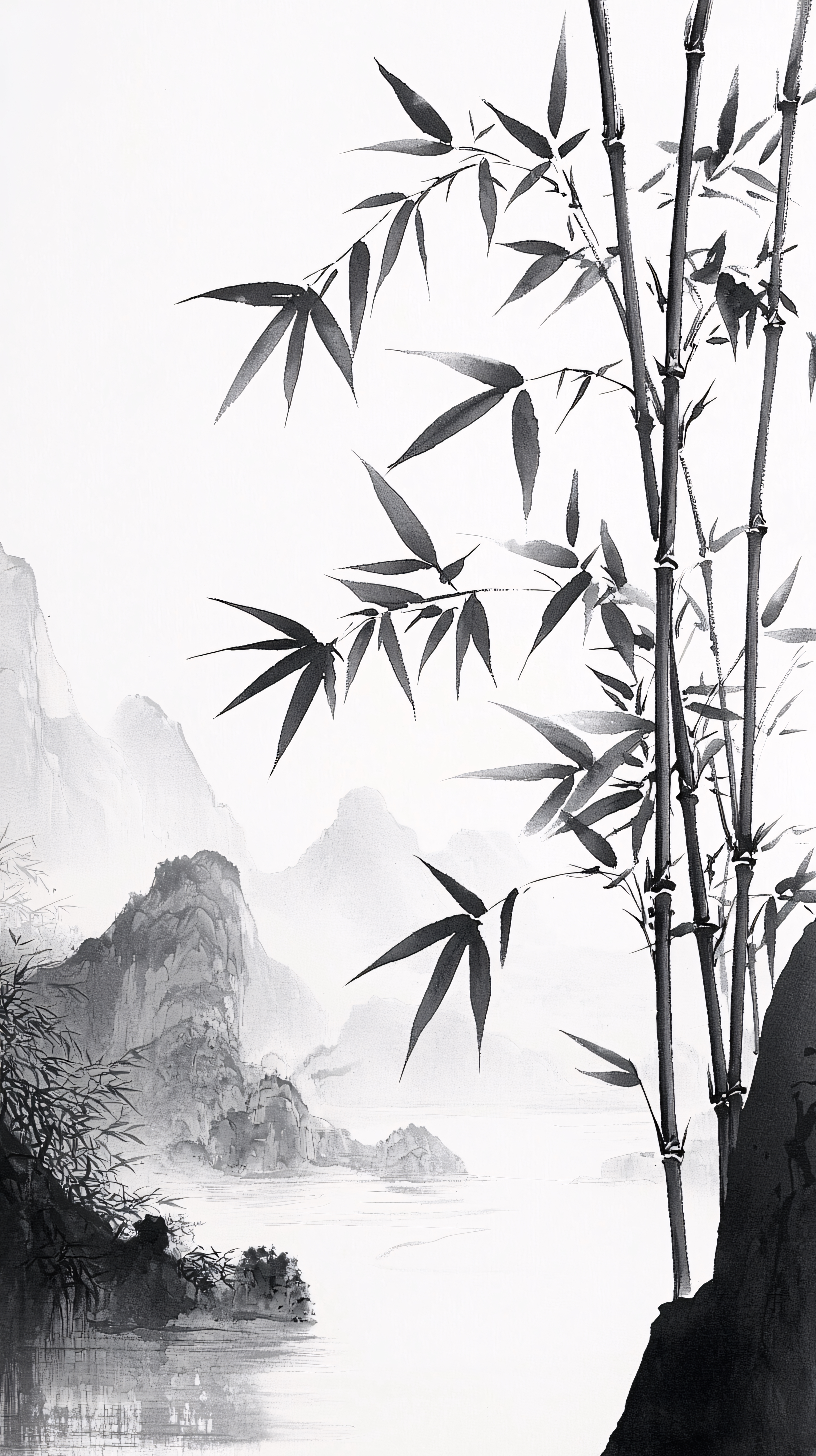 水墨山水竹子专题模板-水墨山水竹子图片素材下载-我图网