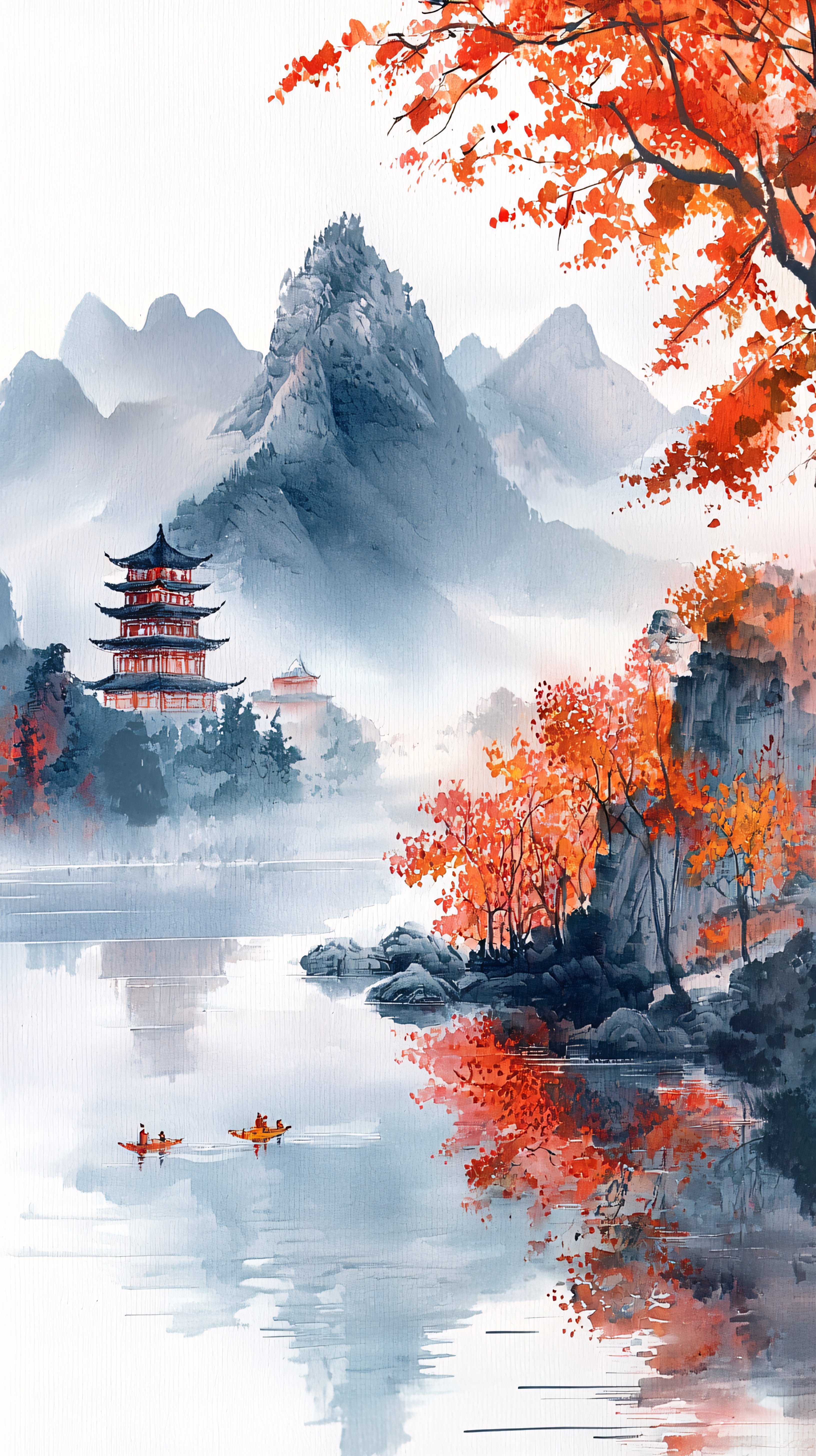 秋日山水风景图片大全-秋日山水风景背景图片-我图网