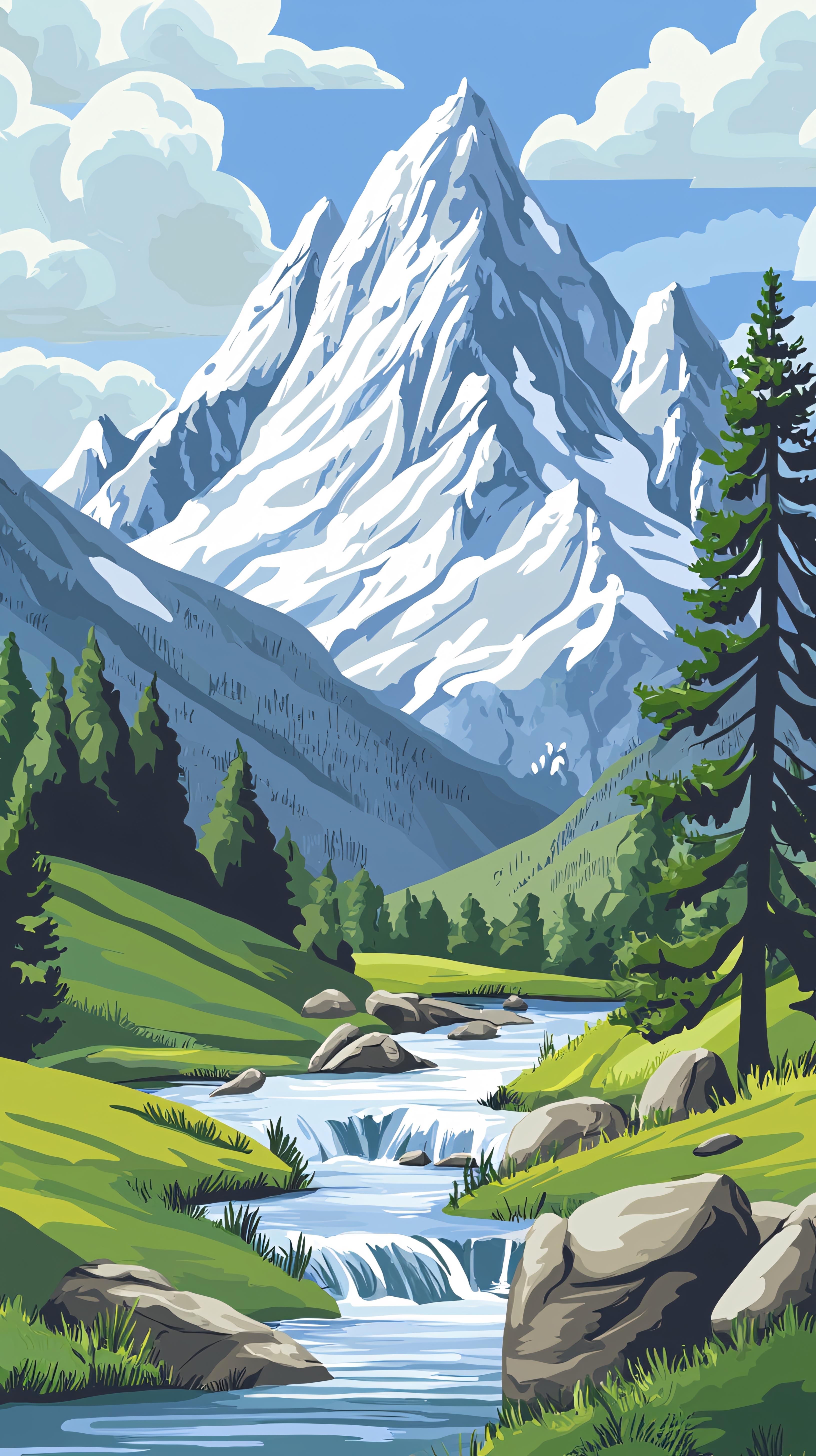 風景画 雪山 林 油彩画 雪山风景画图片大全-雪山风景画背景图片-我图网