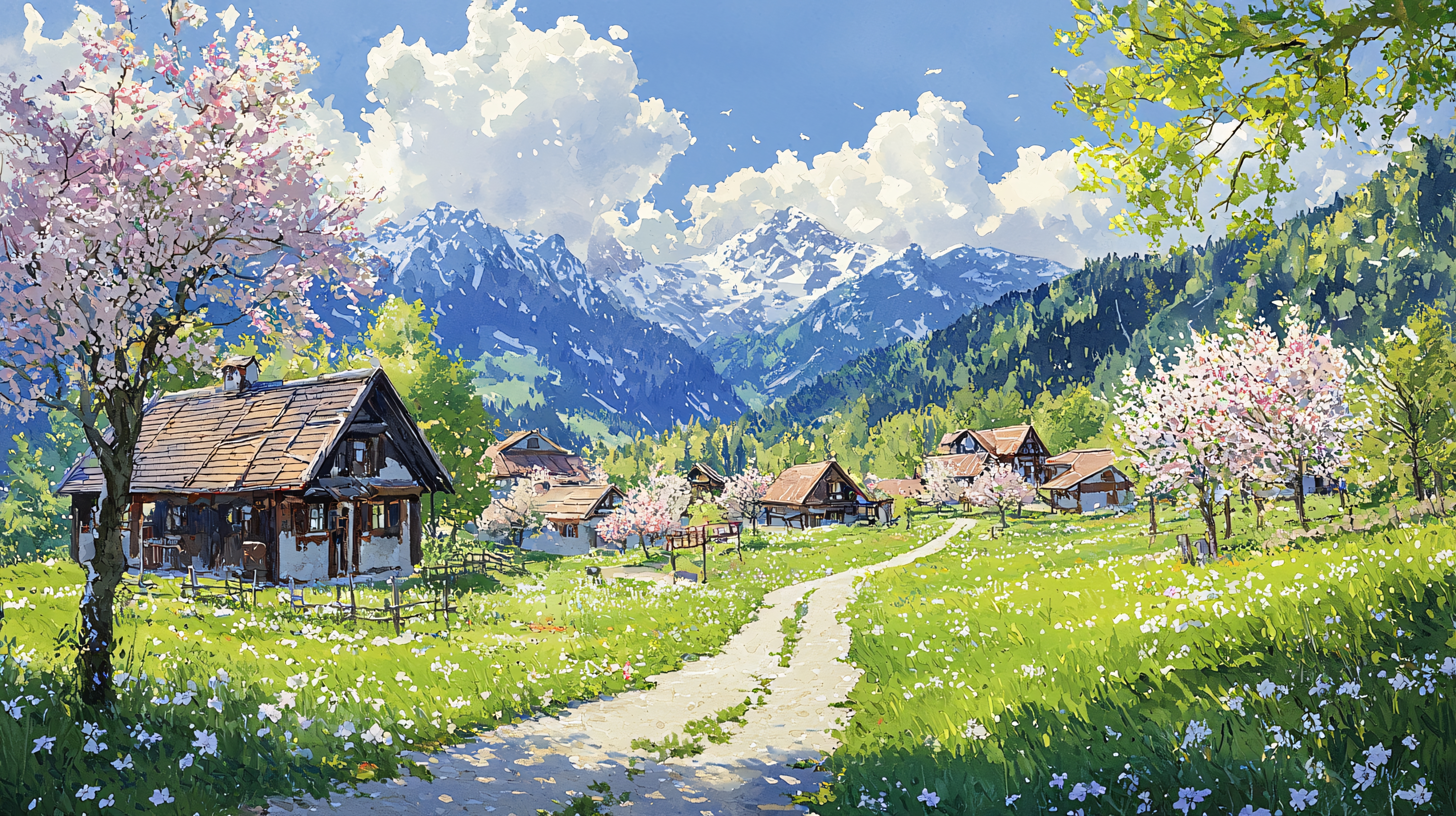 2026年最新五年级画的春天风景画专题模板-五年级画的春天风景画图片