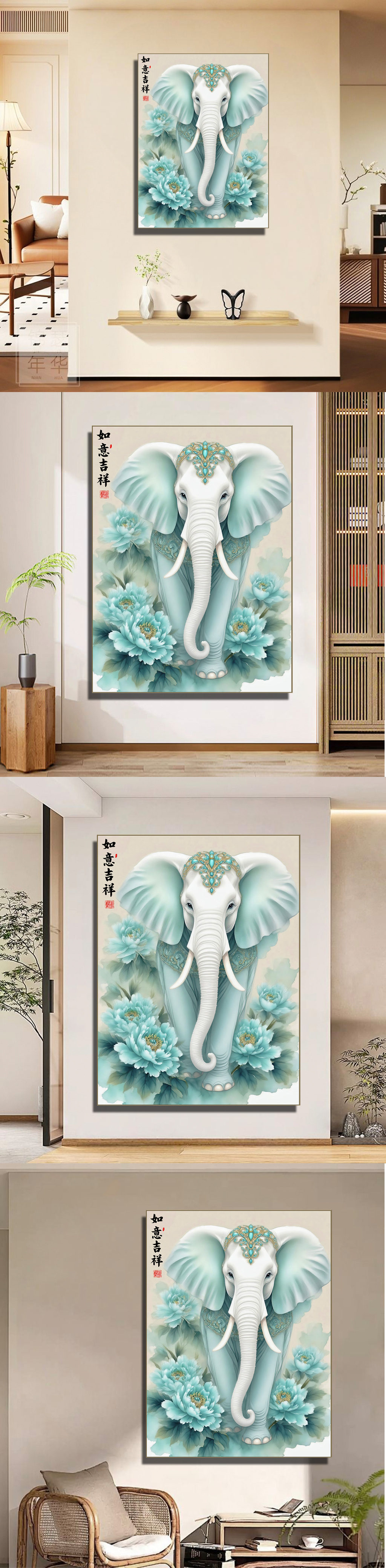 大象吉祥画图片大全-大象吉祥画背景图片-我图网