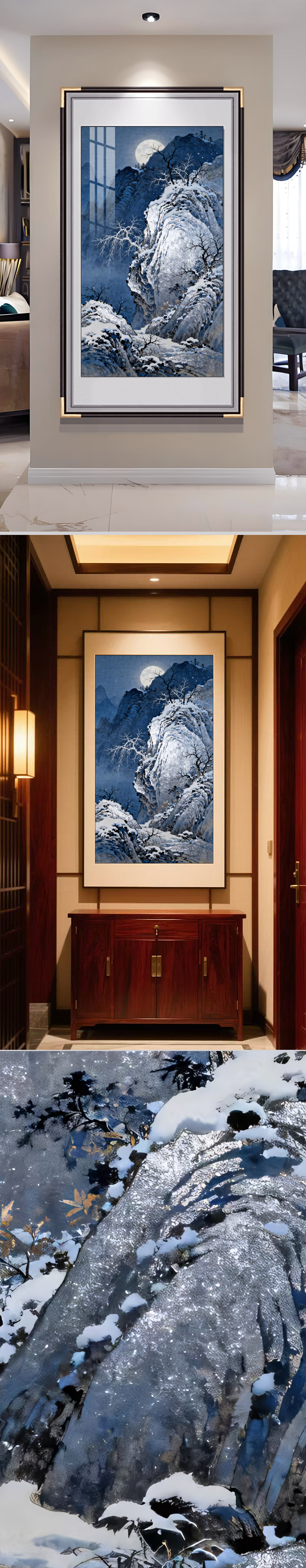 山水金箔画图片大全-山水金箔画背景图片-我图网