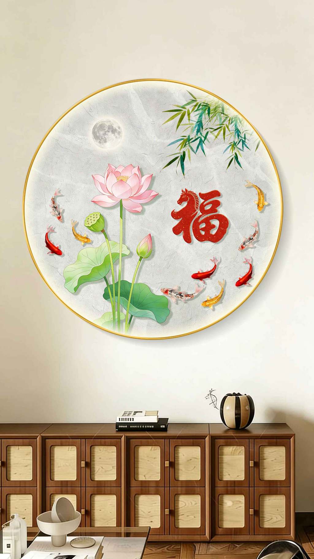 锦鲤九鱼玄关专题模板-锦鲤九鱼玄关图片素材下载-我图网