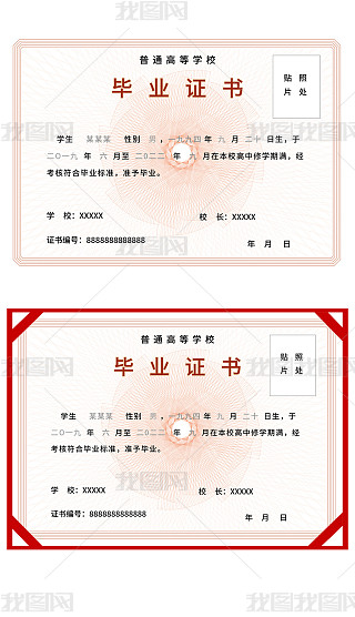 初中毕业证专题模板-初中毕业证图片素材下载-我图网
