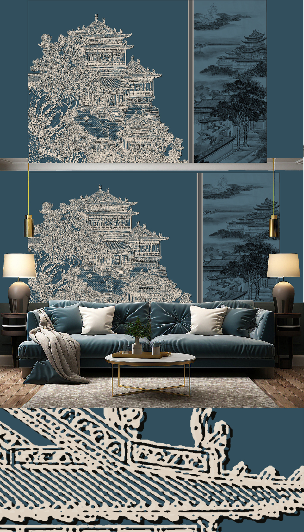 原创新中式抽象水墨山水背景墙装饰画背景墙硬包下载-编号34579077-新中式-我图网
