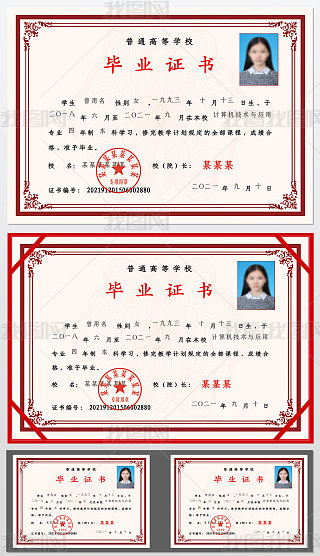 初中毕业证专题模板-初中毕业证图片素材下载-我图网