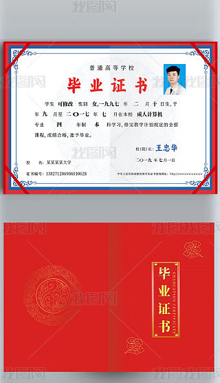 初中毕业证专题模板-初中毕业证图片素材下载-我图网